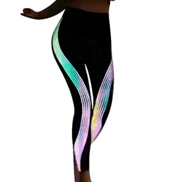 Hologram black yoga gym fitness workout pants - Picture 3 of 4